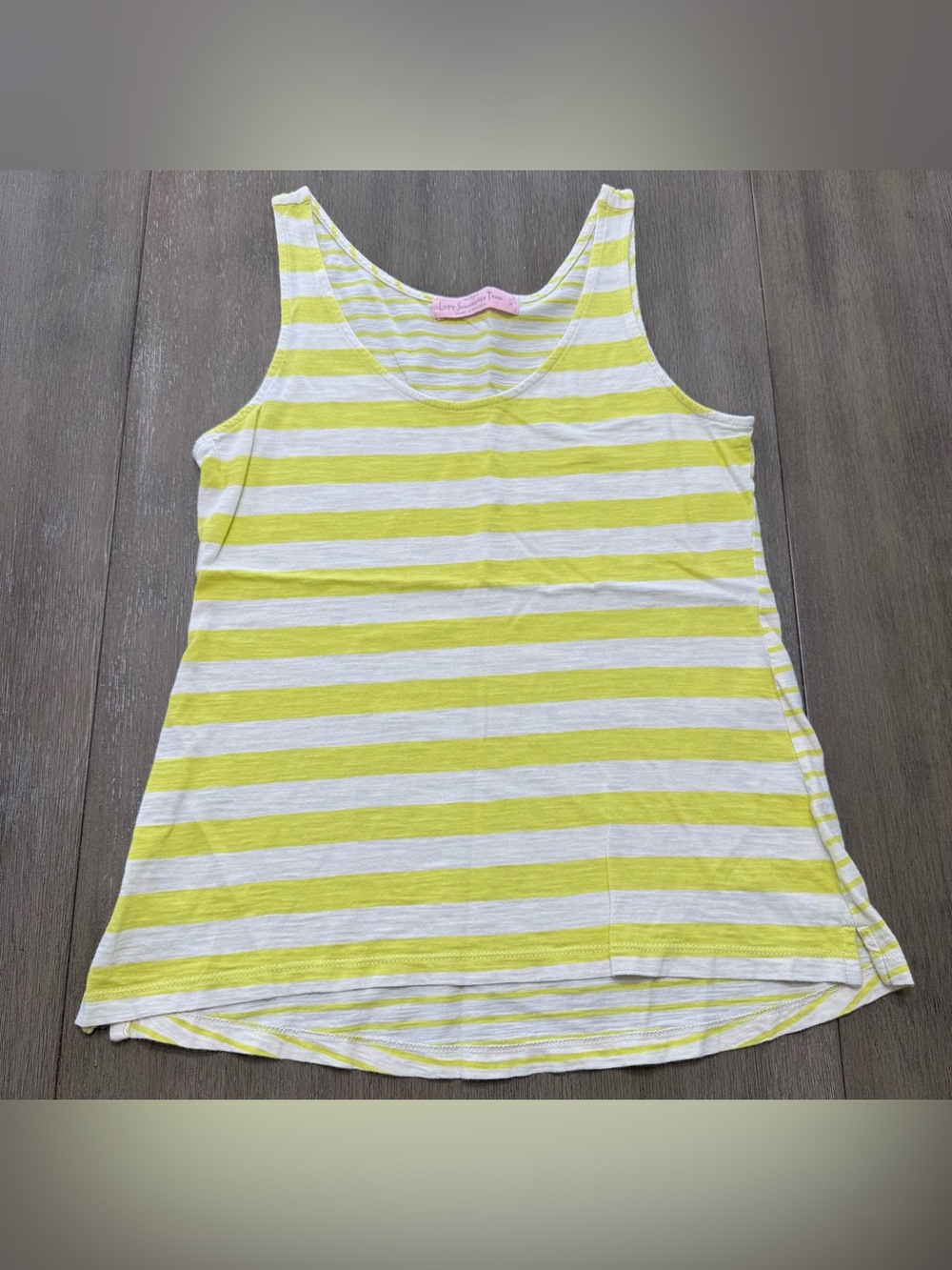 LOFT Yellow and White Striped Tank Top